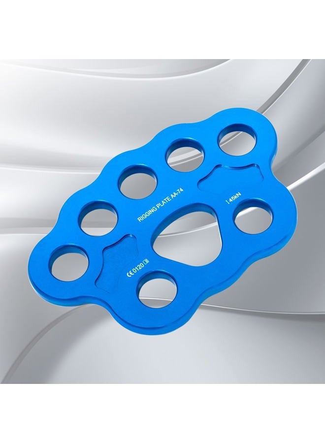 FTGear 45KN Durable Climbing Rigging Plate, 8 Holes Paw Rigging Plate for Even Load, Multiple Anchor Plate for Climbing, Backyard Ziplining & Rescue, Blue - Image 4